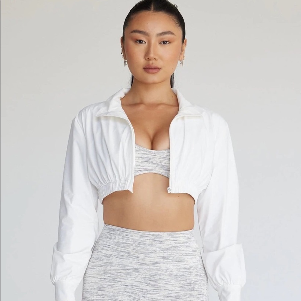 Crop Shop Boutique Jude Cropped Jacket- White